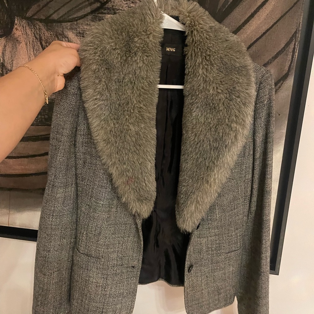 MNG Fur Gray Blazer 🩶